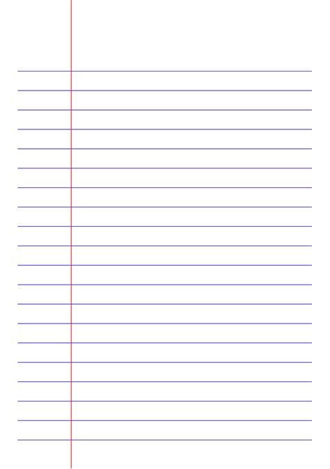 Wide Ruled Paper Template