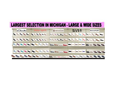 Wide selection of shoes: