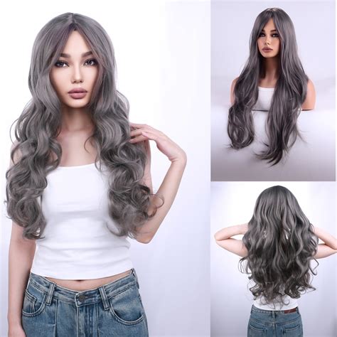 Wig To Cover Grey Hair Without Bangs 10" Wavy Synthetic Wigs