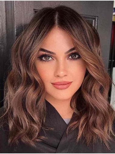 Wigs 2025: VS Medium Length Brown Wavy Lace Front Middle Part Bob Wigs