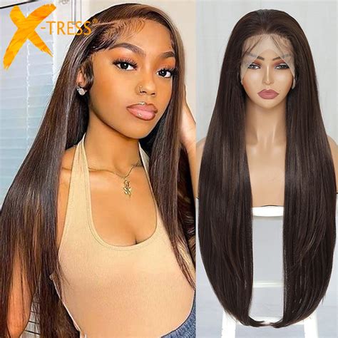 Wigs For Black Women Layered Long Wigs Straight Lace Front Synthetic Wigs