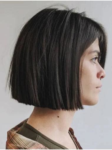 Wigs For Cancer Patients Straight Synthetic Lace Front Black Blunt Bob Wigs