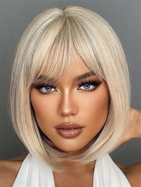 Wigs For Short Hair Natural Lace Front Wigs Straight Synthetic Short Bob Wigs