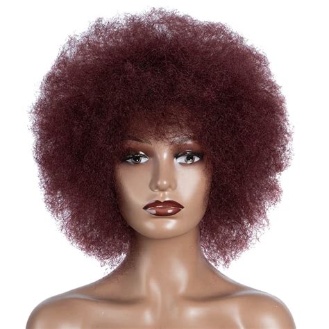 Wigs Human Hair African American Black Kinky 4" Wigs