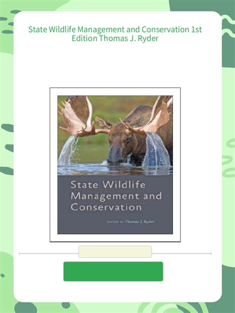 Wildlife Management and Conservation 1st Edition Epub