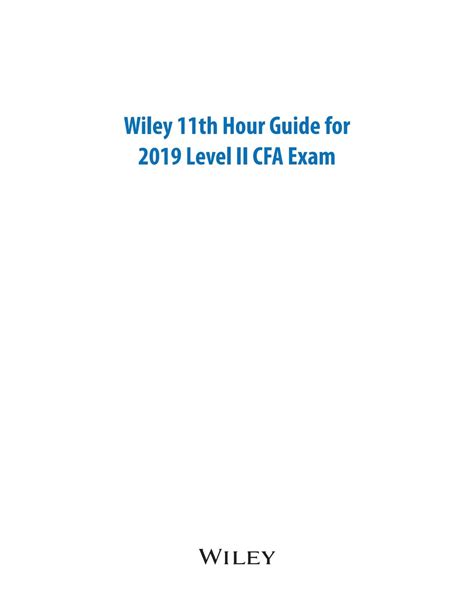 Wiley 11th Hour Guide Level Reader