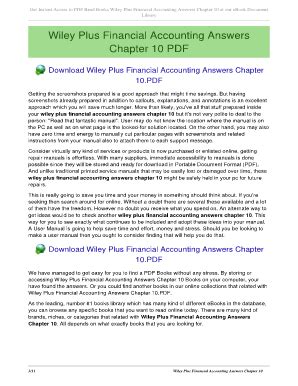 Wiley Plus Financial Accounting Answers Chapter 10 Epub