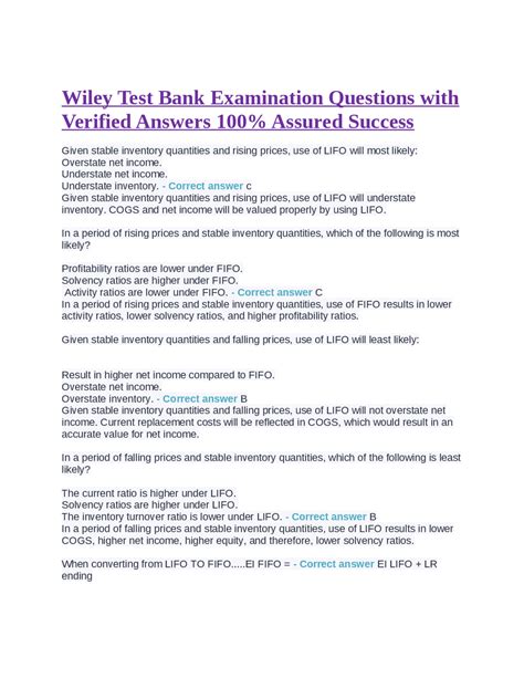 Wiley Test Bank With Answers Geography Kindle Editon