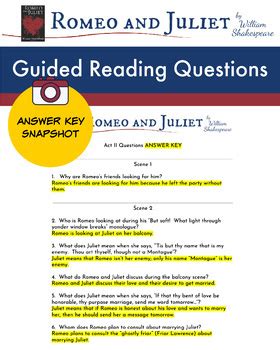 William Shakespeare Answer Key Romeo And Juliet Reader