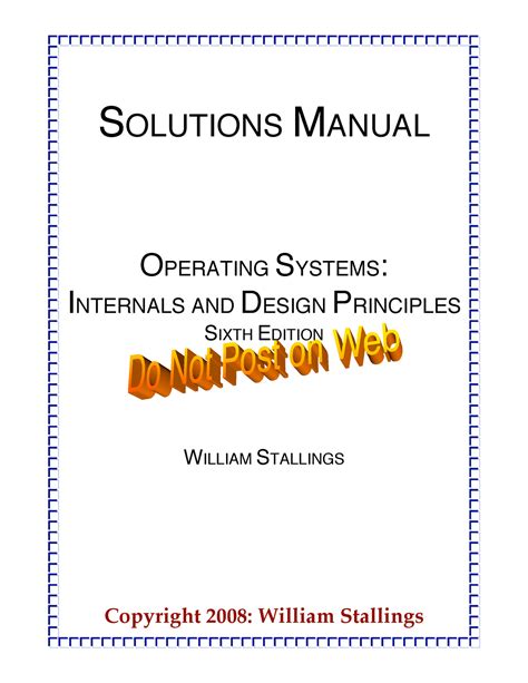 William Stallings Operating Systems 6th Edition Solution Manual Reader