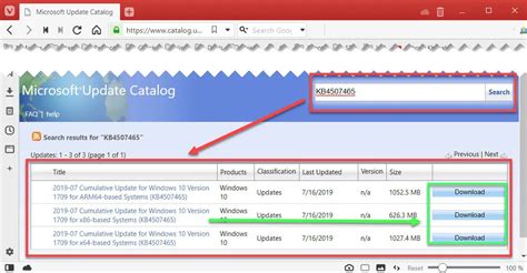 Win 10 Cumulative Update March 2017 Catalog