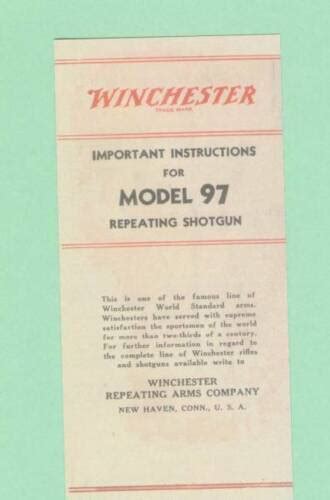 Winchester Model 1897 Shotgun Owners Manual Ebook Reader