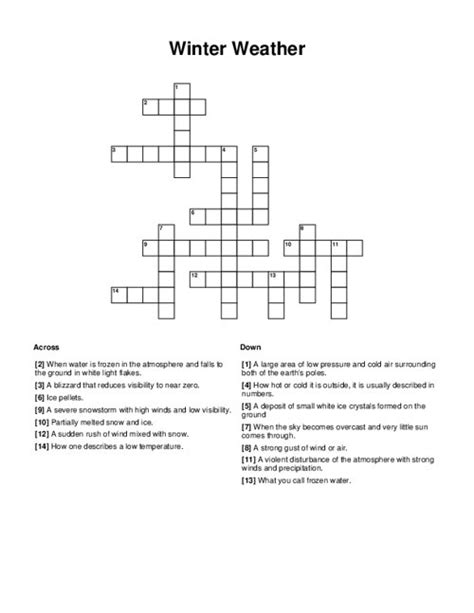 Winter Weather Crossword Answers Epub