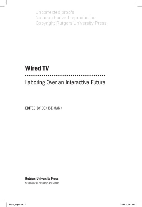 Wired TV Laboring Over an Interactive Future Epub