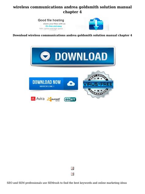 Wireless Communications Andrea Goldsmith Solution Manual Download Epub