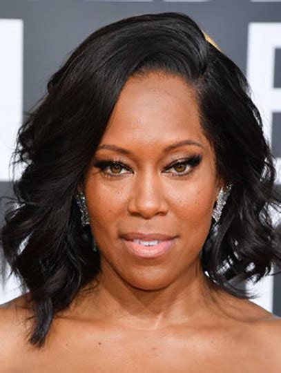 Without Bangs Wavy 40" Shoulder Length 2025 Black Full Lace Regina King Wigs