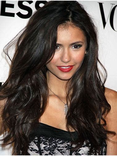 Without Bangs Wavy Long Black Capless Nina Dobrev Wigs