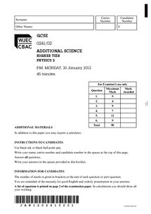 Wjec Maths Gcse Past Papers With Answers PDF