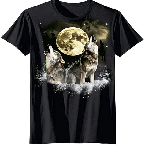 Wolf and Moon T-Shirt: The Perfect Symbolism for Freedom and Spirituality