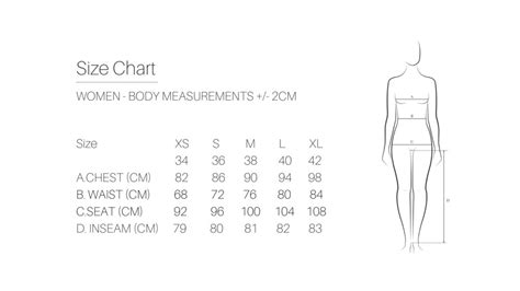 Women Chest Size Chart