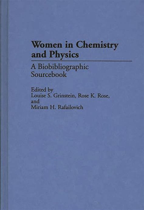 Women in Chemistry and Physics A Biobibliographic Sourcebook Doc
