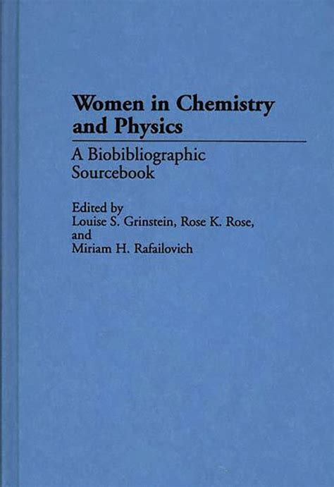 Women in Chemistry and Physics A Biobibliographic Sourcebook Doc