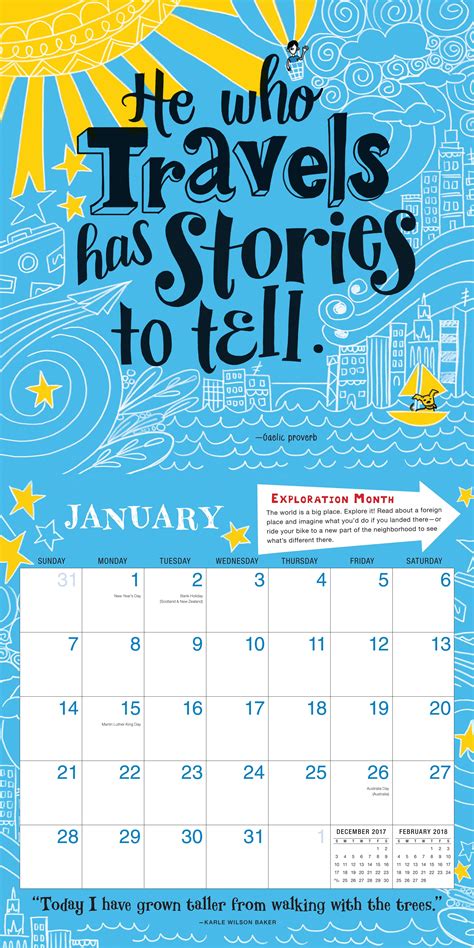 Wonder Wall Calendar 2018 Kindle Editon