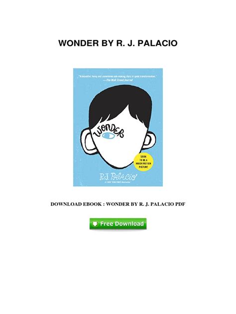 Wonder-rj-palacio-character-analysis Ebook Epub