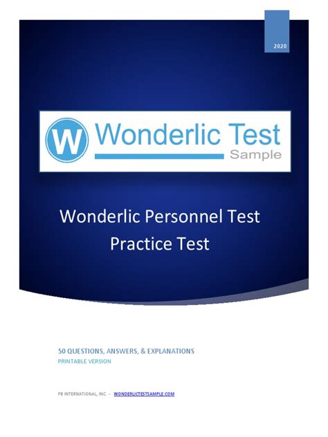 Wonderlic Personnel Test Answers PDF