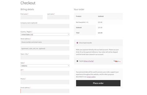 Woocommerce Checkout Template