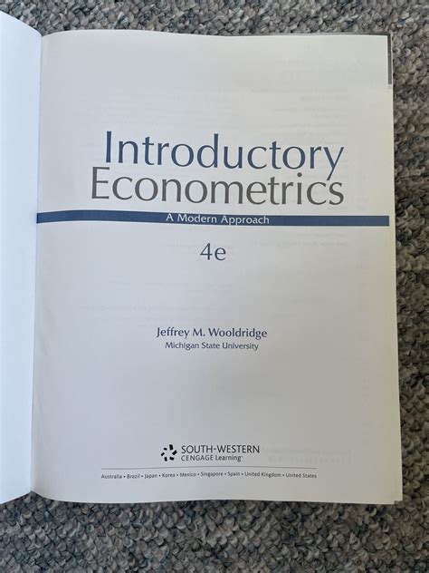 Wooldridge Introductory Econometrics Solutions 4e Reader