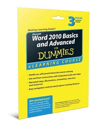 Word 2010 For Dummies eLearning Course Access Code Card 1st Edition Reader