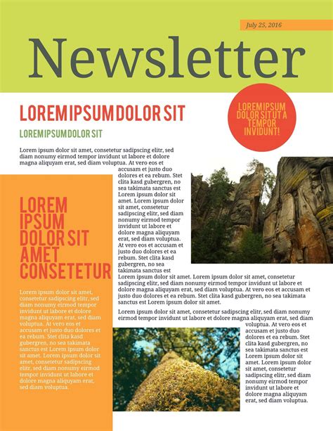 Word Document Free Editable Newsletter Templates For Word