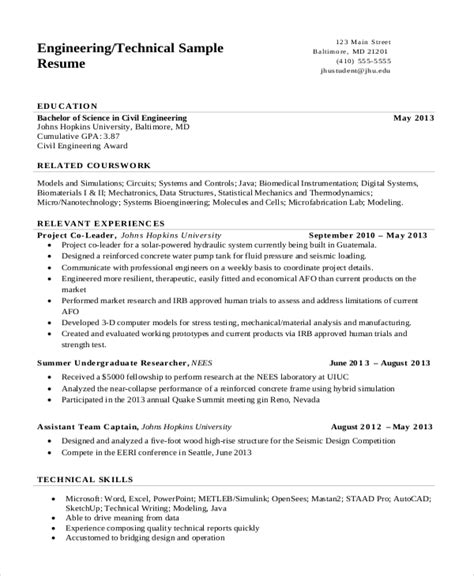 Word Engineering Resume Template