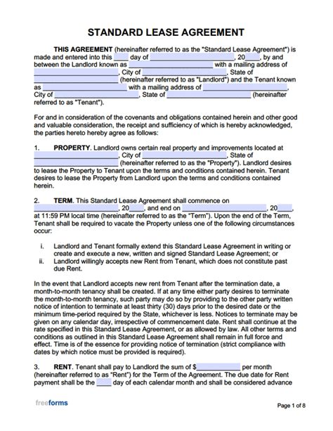 Word Lease Agreement Template