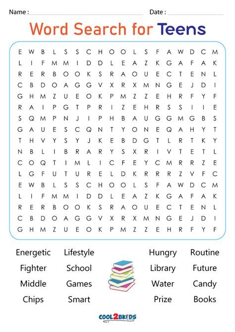 Word Search For Teenagers Printable