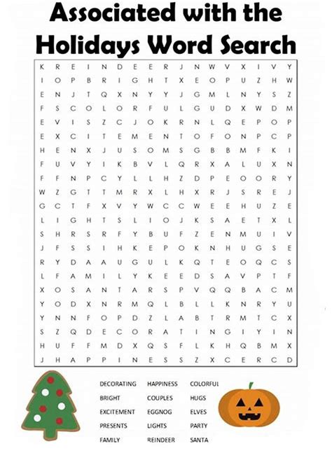 Word Search Printable Holiday