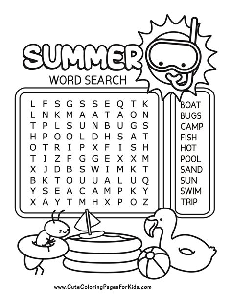 Word Search Printable Kids