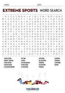 Word Search Puzzles Extreme Sports Names Reader