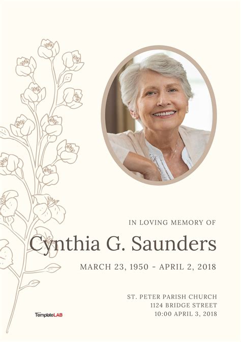 Word Template For Funeral Program