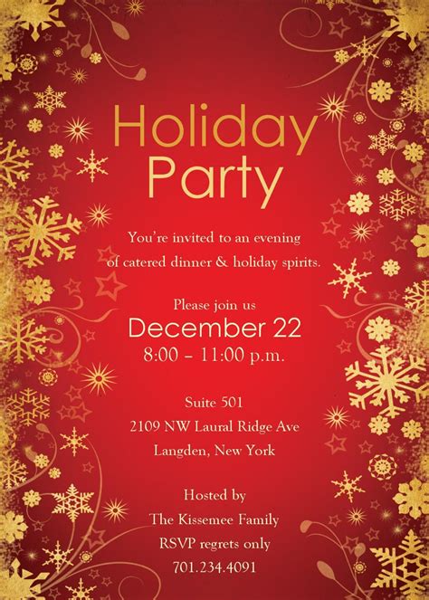 Word Template Holiday Party Invitation