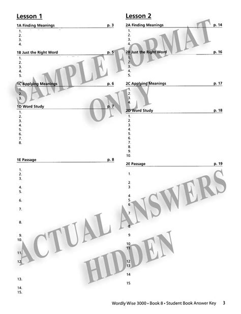 Wordly Wise 3000 3rd Edition Answer Key Epub