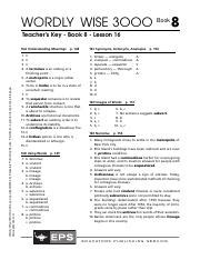 Wordly Wise 3000 8 Lesson 16 Answers Kindle Editon