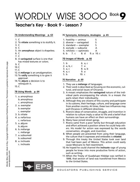 Wordly Wise 3000 8 Lesson 3 Answers PDF