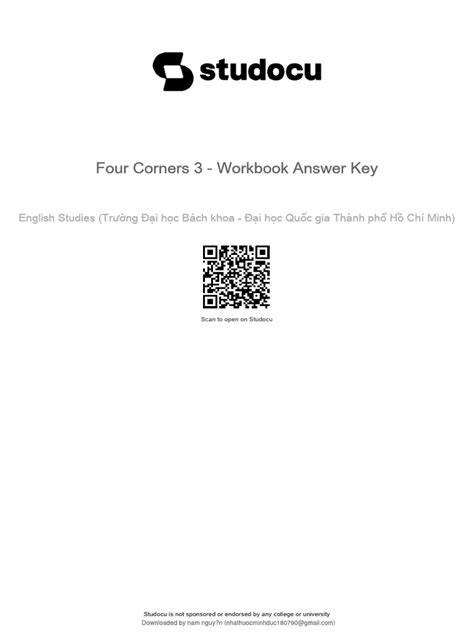 Workbook Answer Key Four Corners 3 Doc