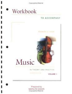 Workbook to Accompany Music in Theory and Practice Vol 1 Book and CD-ROM Reader