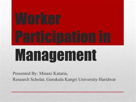 Worker Participation in Management 2nd Revised Edition PDF