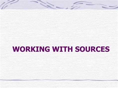 Working with Sources Epub