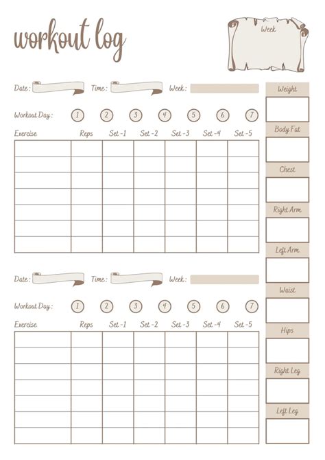 Workout Journal Template