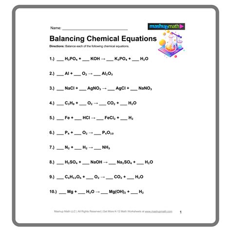 Worksheet: Balancing Equations Name I. Fill in the â€¦ Ebook Doc